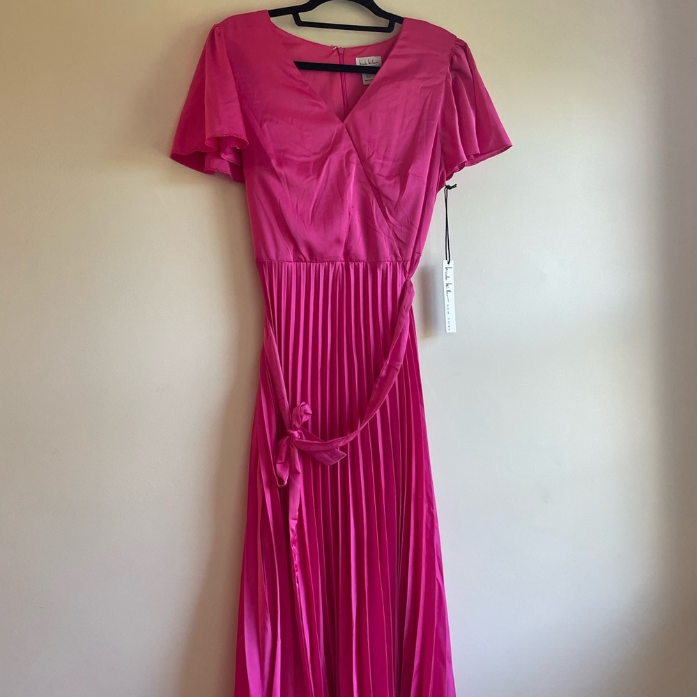 Nicole Miller Hot Pink Satin Party Dress